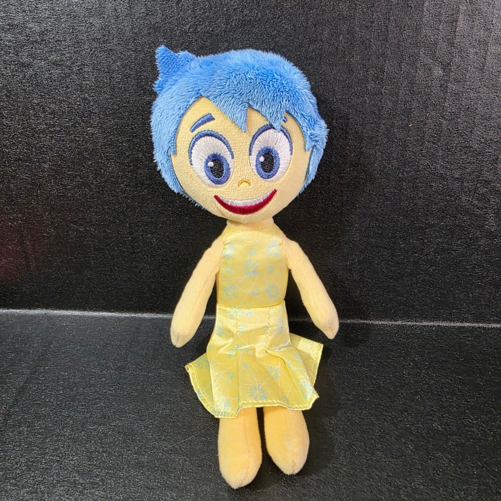 Disney Pixar Inside Out 2 Joy Plush Just Play 9 Inch Blue Hair Yellow Dress